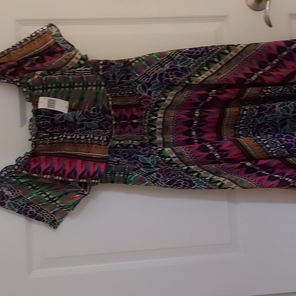 Multi print midi dress